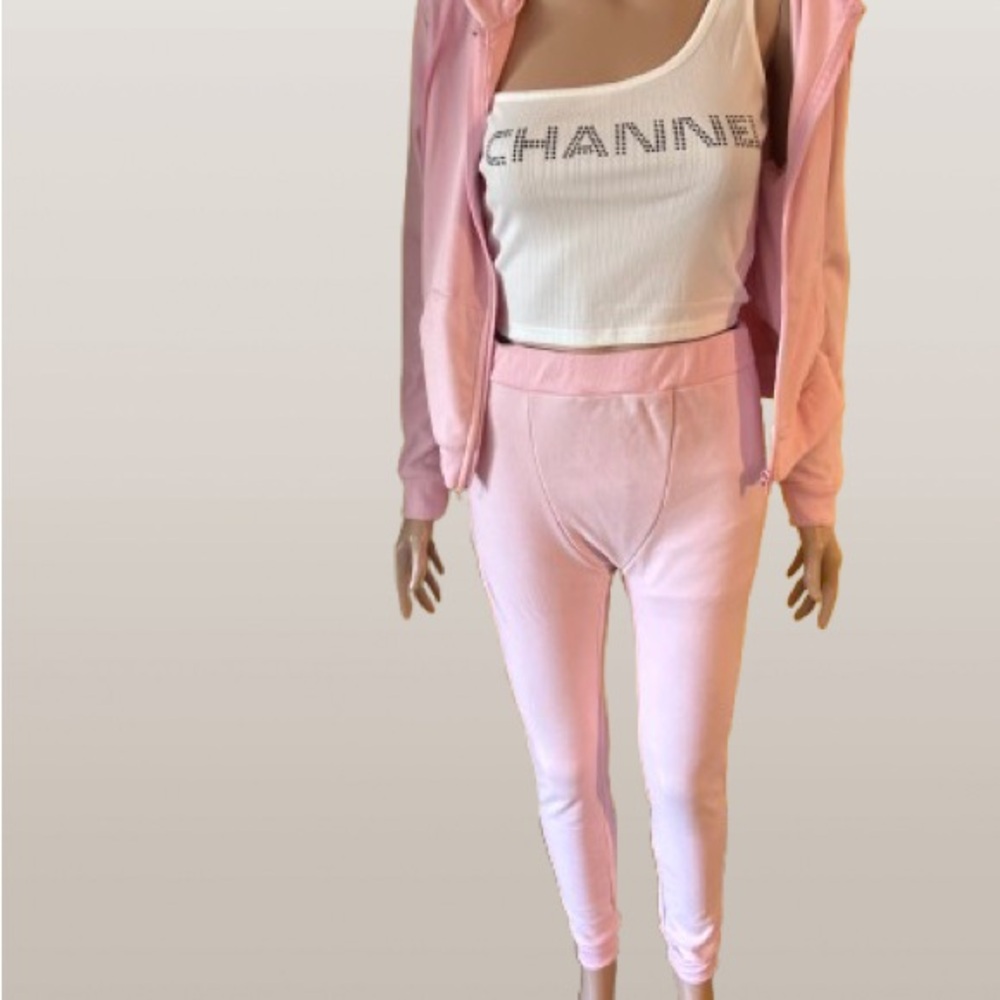 Soft Pink Track suit with Stretchy Athletic Fit